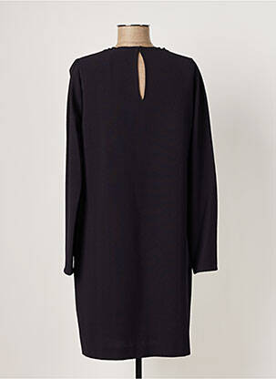 Robe mi-longue tissage crêpe manches longues bleu HARTFORD femme