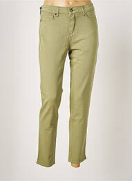 Pantalon slim broderie rivets taille normale vert FIVE femme