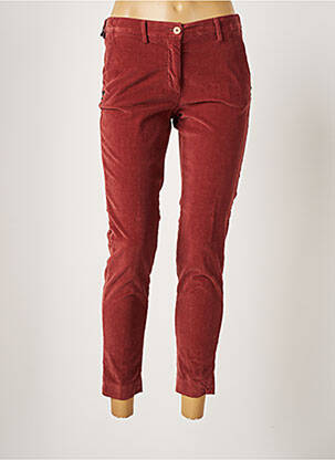Pantalon chino fermeture zippée sous rabat boutonné taille normale marron MASON'S femme