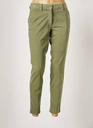 Pantalon chino fermeture zippée sous rabat boutonné taille normale vert MASON'S femme