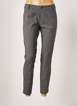 Pantalon chino broderie galons latéraux taille normale gris MASON'S femme