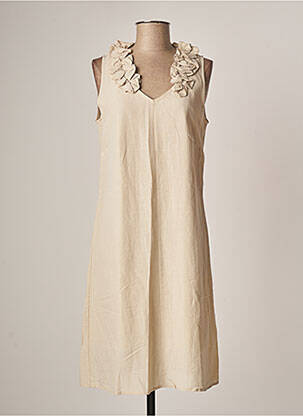 Robe mi-longue sans manche sans manche beige NINATI femme
