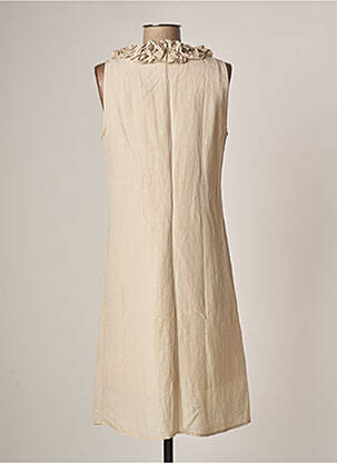 Robe mi-longue sans manche sans manche beige NINATI femme