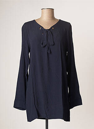 Tunique manches longues tissage crêpe bleu LA FEE MARABOUTEE femme