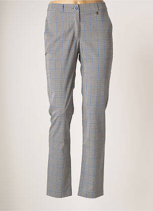 Pantalon chino fermeture zippée sous rabat boutonné taille normale bleu LE PETIT BAIGNEUR femme