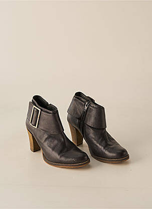 Bottines/boots matière lisse talon de 7 à 9cm noir ZOKKA femme