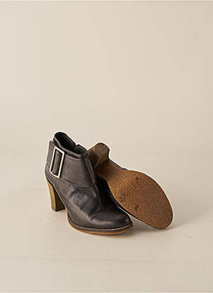 Bottines/boots matière lisse talon de 7 à 9cm noir ZOKKA femme