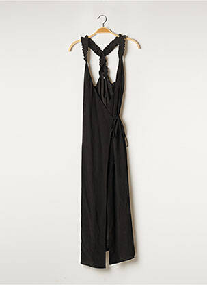 Robe longue tissage crêpe fines bretelles noir & OTHER STORIES femme