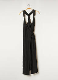 Robe longue tissage crêpe fines bretelles noir & OTHER STORIES femme