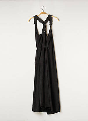 Robe longue tissage crêpe fines bretelles noir & OTHER STORIES femme