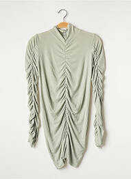 Top tissage jersey manches longues vert STYLE NANDA femme