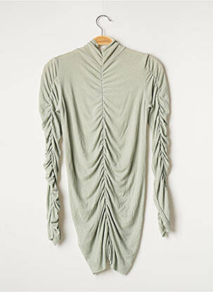 Top tissage jersey manches longues vert STYLE NANDA femme
