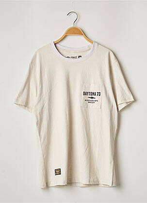 T-shirt coupe cintrée manches courtes beige DAYTONA homme