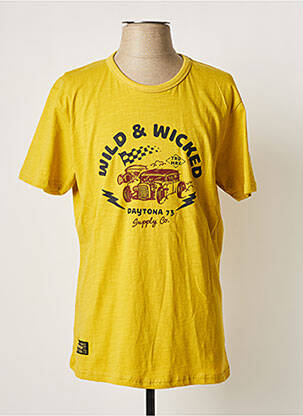 T-shirt stretch manches courtes jaune DAYTONA homme