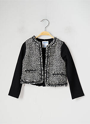 Veste casual col rond noir MAYORAL fille