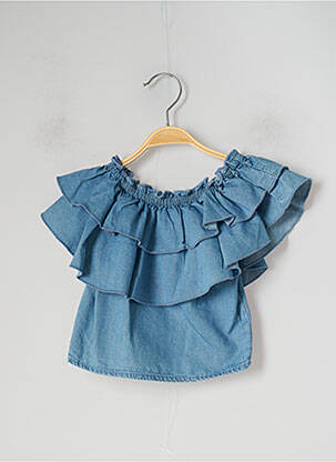 Top coupe droite manches courtes bleu MAYORAL fille