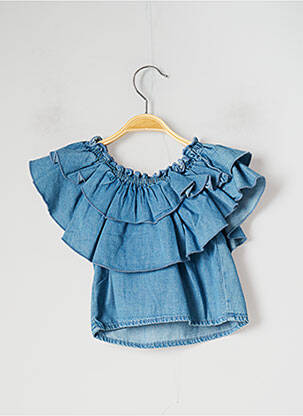 Top coupe droite manches courtes bleu MAYORAL fille