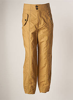 Pantalon droit taille à pinces taille haute beige MAISON SCOTCH femme
