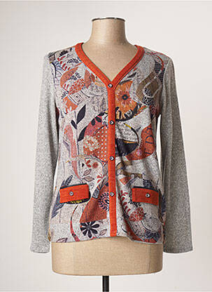 Gilet manches longues coupe cintrée gris KALISSON femme