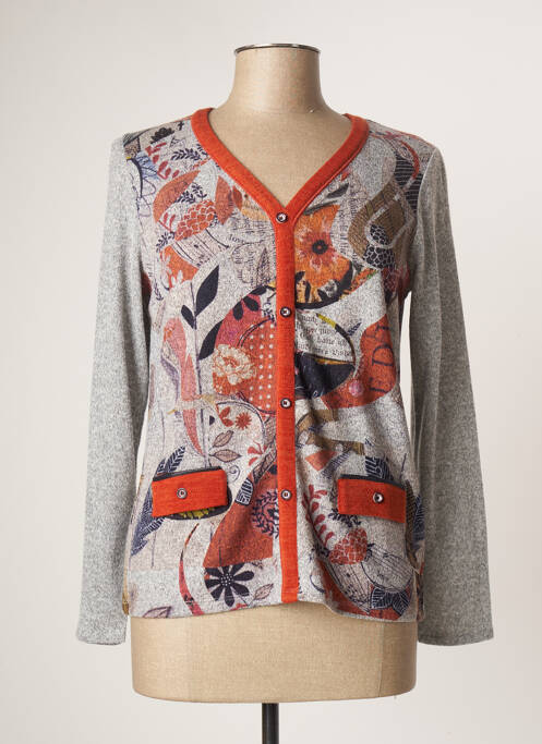 Gilet manches longues gris KALISSON pour femme