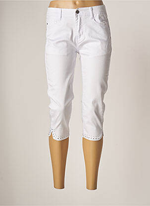 Corsaire stretch taille normale blanc KALISSON femme