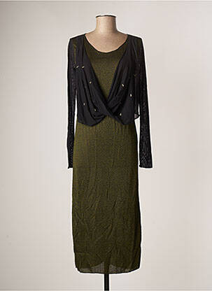 Robe mi-longue vert CATY LESCA pour femme