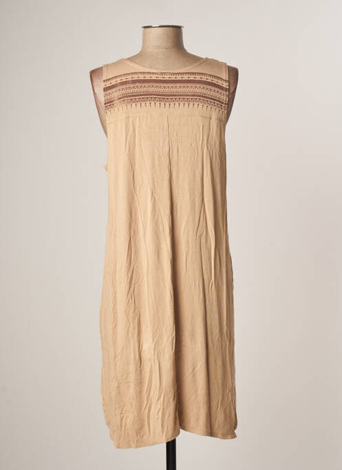 Robe mi-longue beige CATY LESCA pour femme