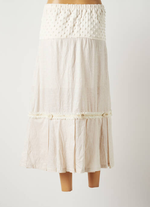 Jupe longue beige BATISTAME pour femme