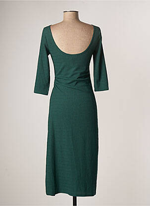 Robe mi-longue manches 3/4 manches 3/4 vert OPULLENCE femme