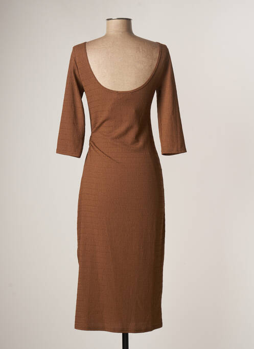Robe mi-longue marron OPULLENCE pour femme