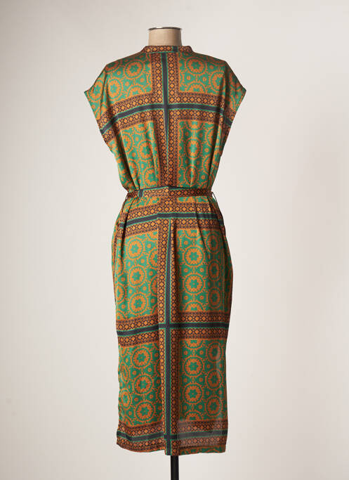 Robe longue manches courtes manches courtes vert VIE TA VIE femme