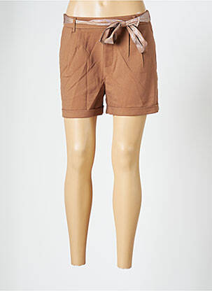 Short taille élastique taille haute beige ONLY femme