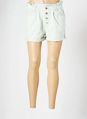 Short coupe droite taille haute vert ONLY femme