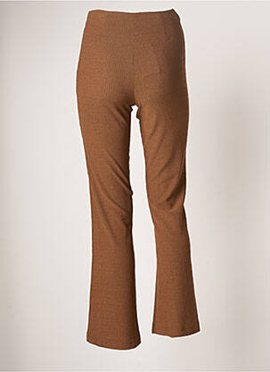 Pantalon droit taille haute taille haute marron OPULLENCE femme