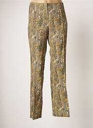 Pantalon droit fermeture zippée sous rabat avec crochet taille normale vert EMA BLUE'S femme