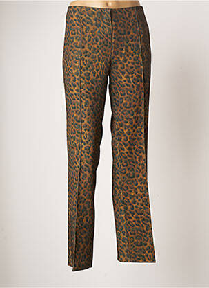 Pantalon droit fermeture zippée sous rabat avec crochet taille normale vert EMABLUES femme