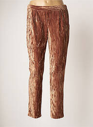 Pantalon droit taille élastique taille normale marron VIE TA VIE femme