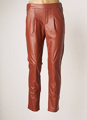 Pantalon slim taille élastique taille normale marron VIE TA VIE femme