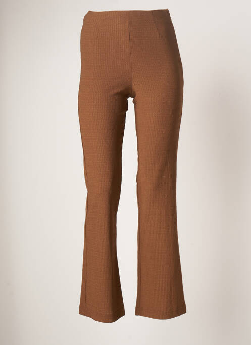 Pantalon droit taille haute taille haute marron OPULLENCE femme