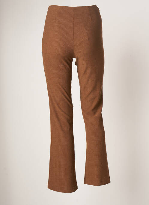 Pantalon droit taille haute taille haute marron OPULLENCE femme