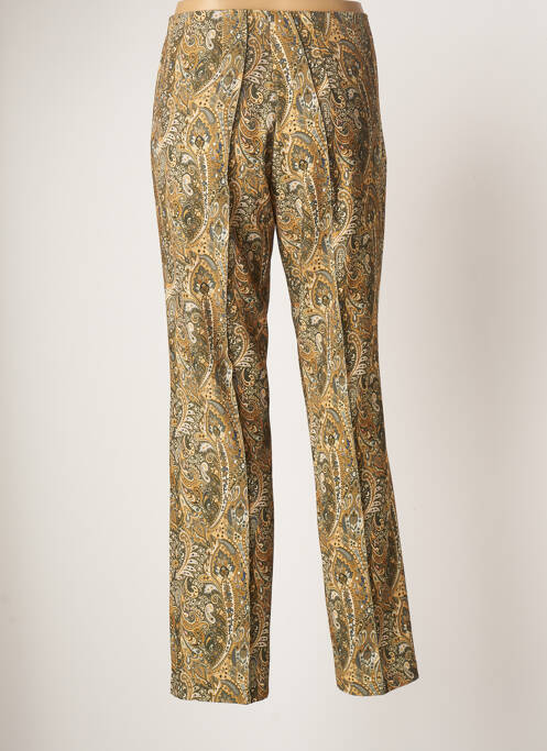 Pantalon droit fermeture zippée sous rabat avec crochet taille normale vert EMA BLUE'S femme
