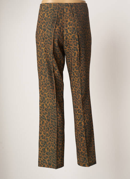 Pantalon droit fermeture zippée sous rabat avec crochet taille normale vert EMA BLUE'S femme