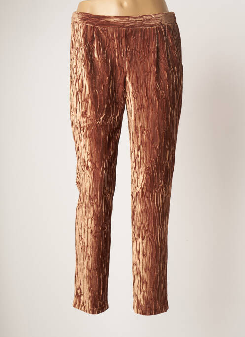 Pantalon droit taille élastique taille normale marron VIE TA VIE femme
