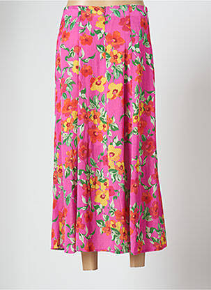 Jupe longue fermeture zippée au dos rose JANE WOOD femme