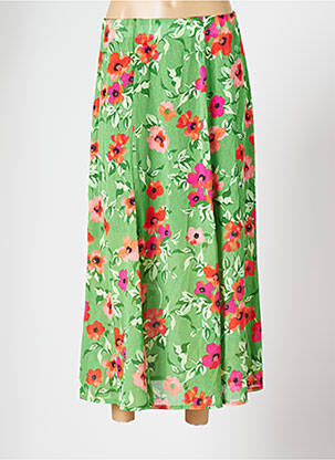 Jupe longue fermeture zippée au dos vert JANE WOOD femme