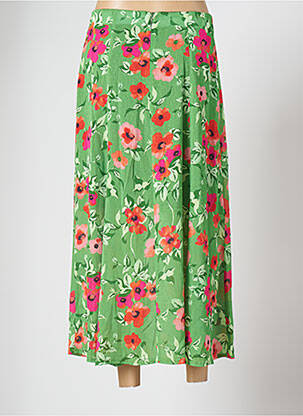 Jupe longue fermeture zippée au dos vert JANE WOOD femme