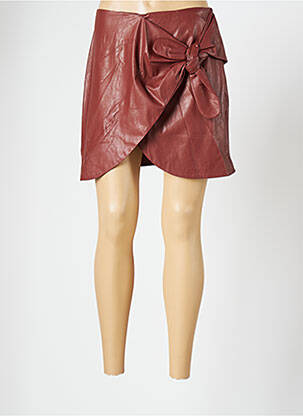 Jupe courte taille haute marron OPULLENCE femme