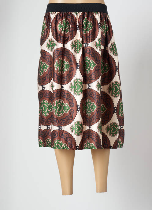 Jupe mi-longue marron FASHION COLLECTION pour femme