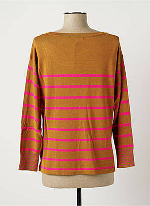 Pull finition bords-côtes manches 3/4 marron SKATÏE femme