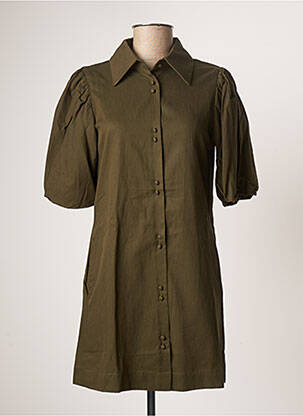 Robe courte manches courtes manches courtes vert LAURE + MAX femme
